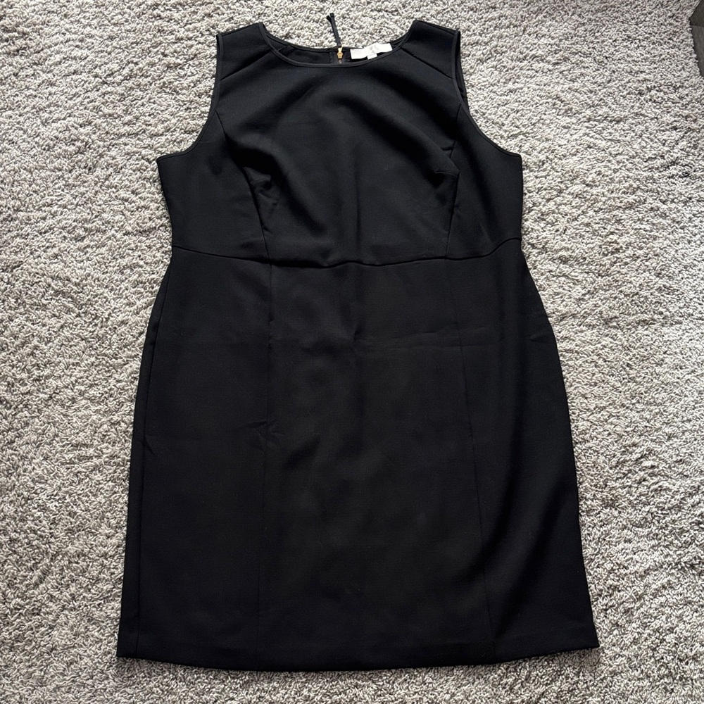 LOFT Black Sleeveless Midi Dress